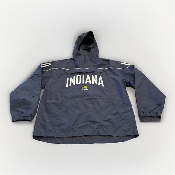 Vintage Reebok Mens 1/4 Zip Indiana Pacers NBA Pullover Windbreaker Jacket L